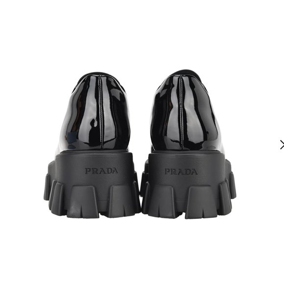 Authentic Prada Monolith Derby Shoes in Patent Black - Picture 4 of 16